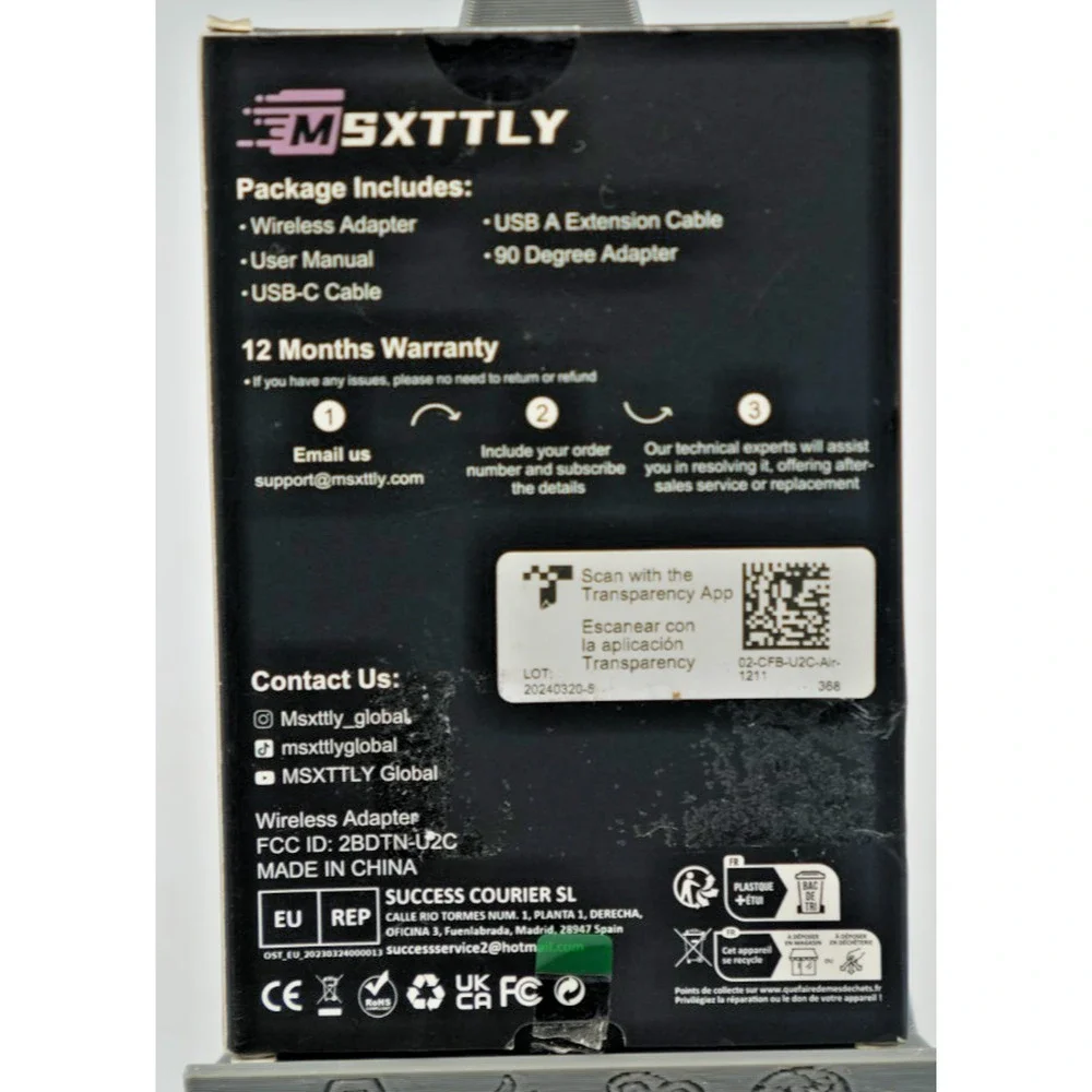 MSXTTLY Wireless CarPlay Adapter – USB Dongle for iPhone – Plug &‎ Play - New